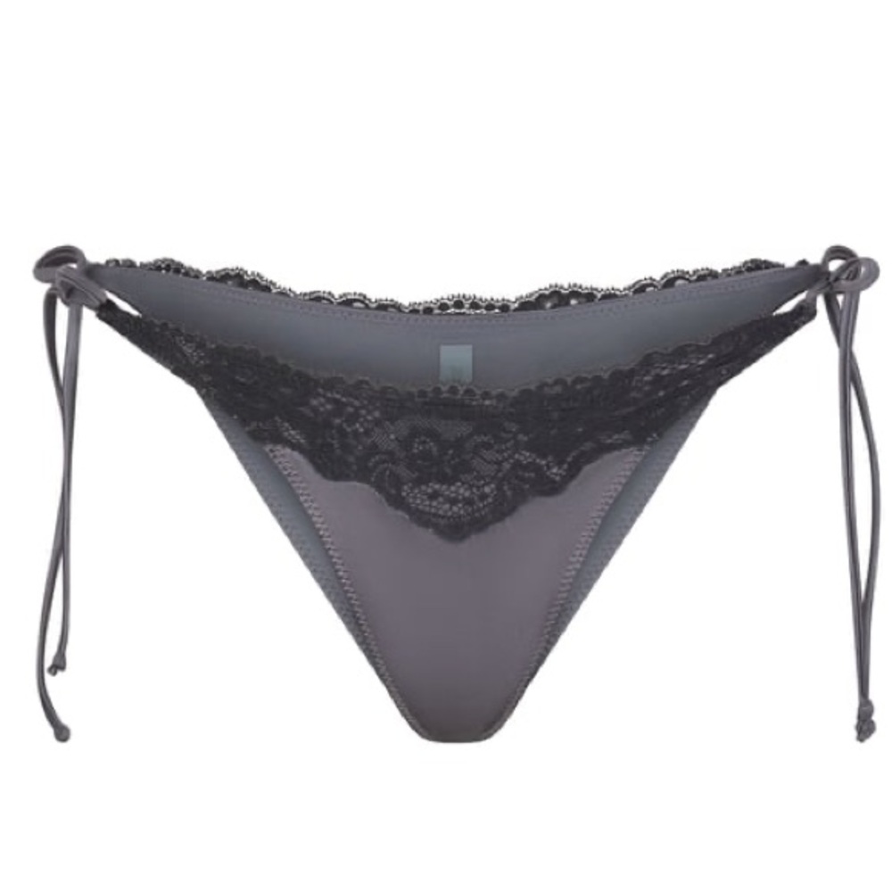 SKIMS Lace Trim Tie Bikini Panty | NWT